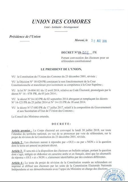 image Referendum de révision constitutionnelle  / Aux urnes le 30 juillet